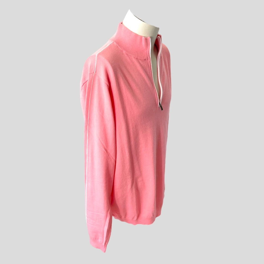 FOOTJOY 1857 CASHMERE BLEND Pink Half Zip Pullover Size Large - Picture 2 of 10